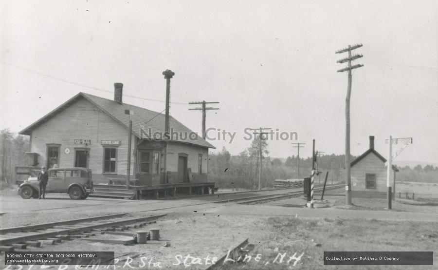 Postcard: Boston & Maine Railroad Station, State Line, New Hampshire